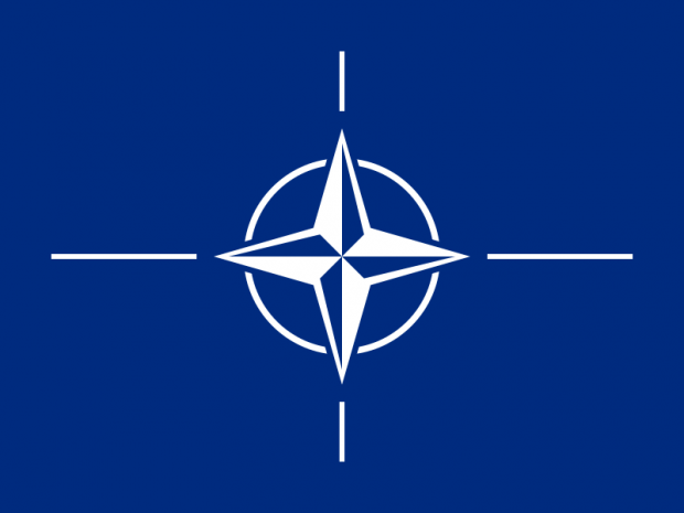 Flagge der Organisation des Nordatlantikvertrags/ North Atlantic Treaty Organization (NATO). Bild: NATO