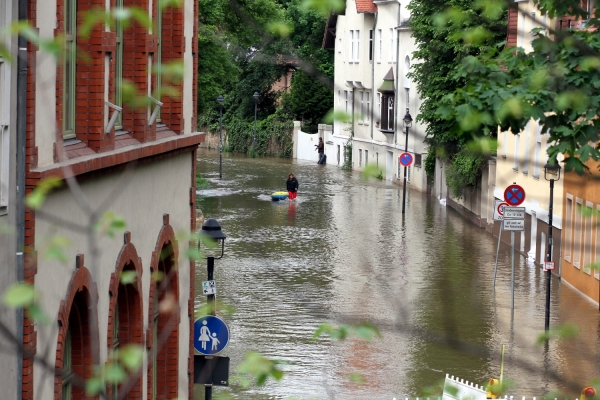 Hochwasser in Halle-Kröllwitz