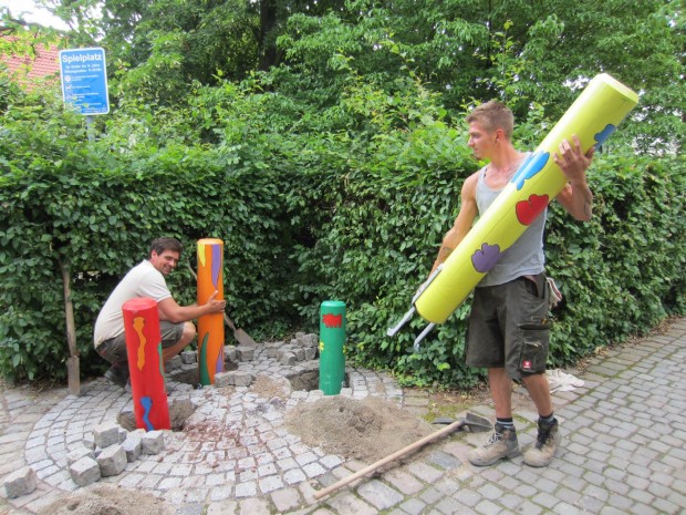 Holzpfähle