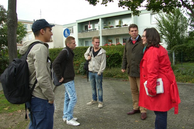 Haustuergespräche-Hitschler-Nahles-Jugendliche/Ahme