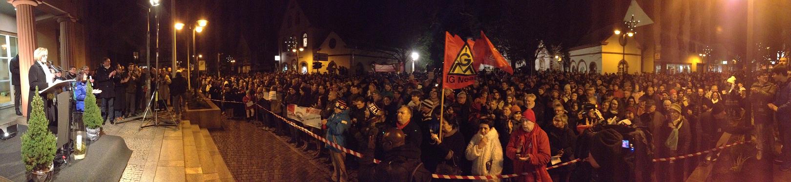 Kundgebung Herxheim 11.12.2015 Brand Flüchtlingsunterkünfte