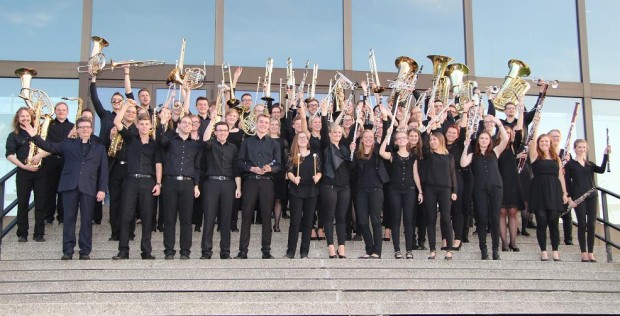Das Orchester in bester Laune .