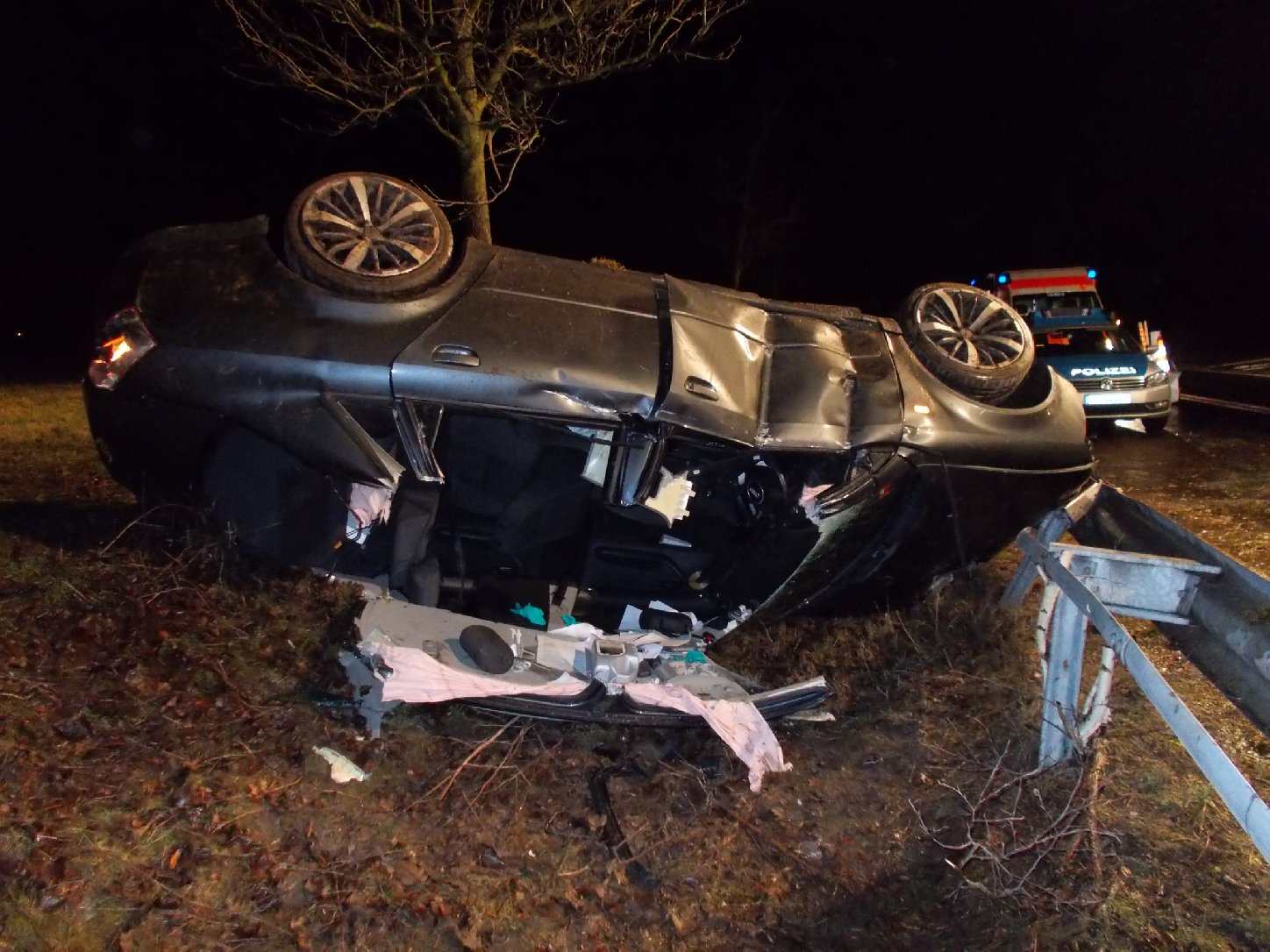 Der Fahrer des verunglückten Audis wurde schwer verletzt. Foto: pol düw