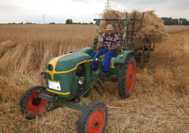 Leo Eichenlaub fährt einen historischen Traktor. Foto: red
