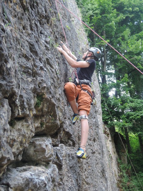 Lutz Hugenschmidt (8a) - einer der besten Kletterer der AG. Foto: red