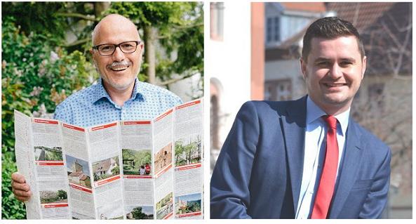 Wollen beide die Verbandsgemeinde Kandel in den nächsten Jahren führen: Bürgermeister Volker Poß (li.), Herausforderer  Michael Niedermeier, 