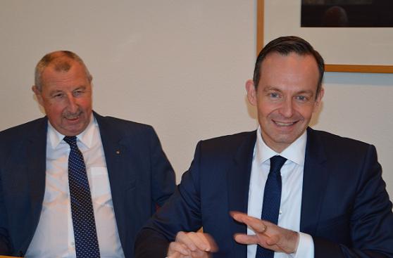 Sind sich einig: Verkehrsminister Volker Wissing, BI-Vorsitzender Erich Weiß. Foto: Wirtschaftsministerium RLP