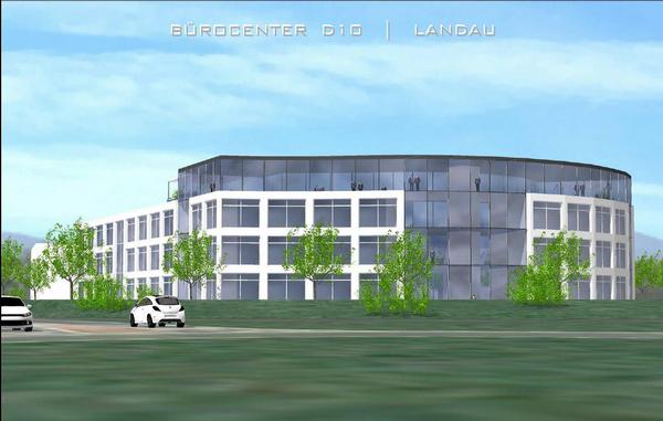 Im D10, direkt am Kreisel Landau-Zentrum, soll ein hochmoderner Bürokomplex entstehen. Quelle: stadt-landau