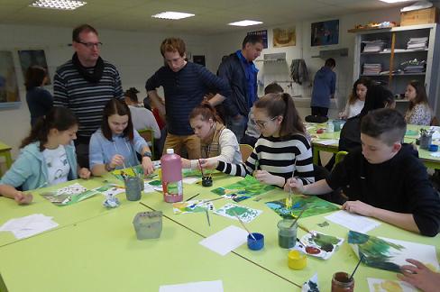 Beim Kunstprojekt zu einem van Gogh Bild.