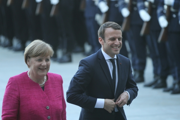 Emmanuel Macron und Angela Merkel am 15. Mai in Berlin. Foto: dts Nachrichtenagentur
