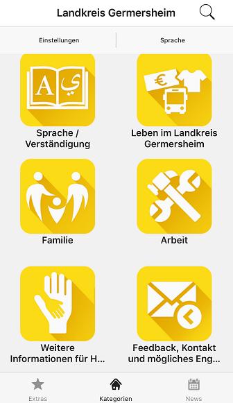 Die Integreat-App ist übersichtlich und leicht zu bedienen. Foto: Pfalz-Express