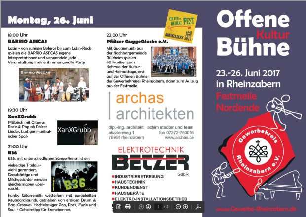 Rheinzabern, Kultur-und Heimatfest 2017 - Offene Bühne 1
