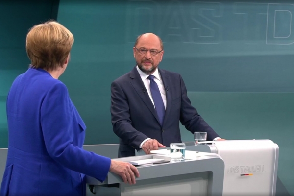 TV-Duell Merkel - Schulz am 3. September. Foto: dts Nachrichtenagentur