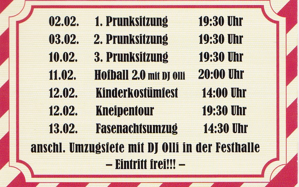 Rheinzabern Veranstaltungen Fasenacht 2018