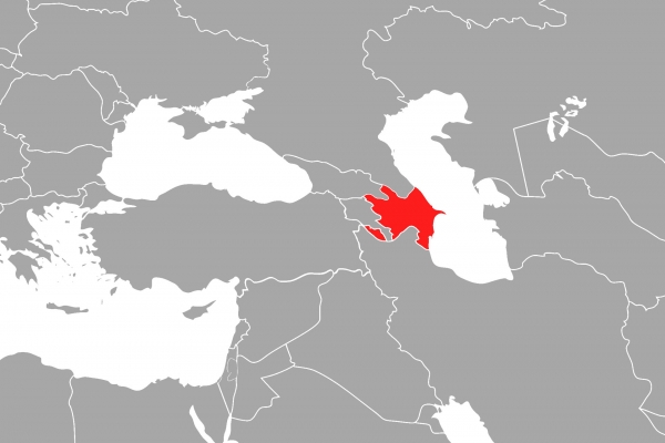 Aserbaidschan auf einer Landkarte