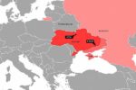 Karte - Frontverlauf in der Ukraine