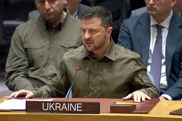 Wolodymyr Selenskyj spricht im UN-Sicherheitsrat